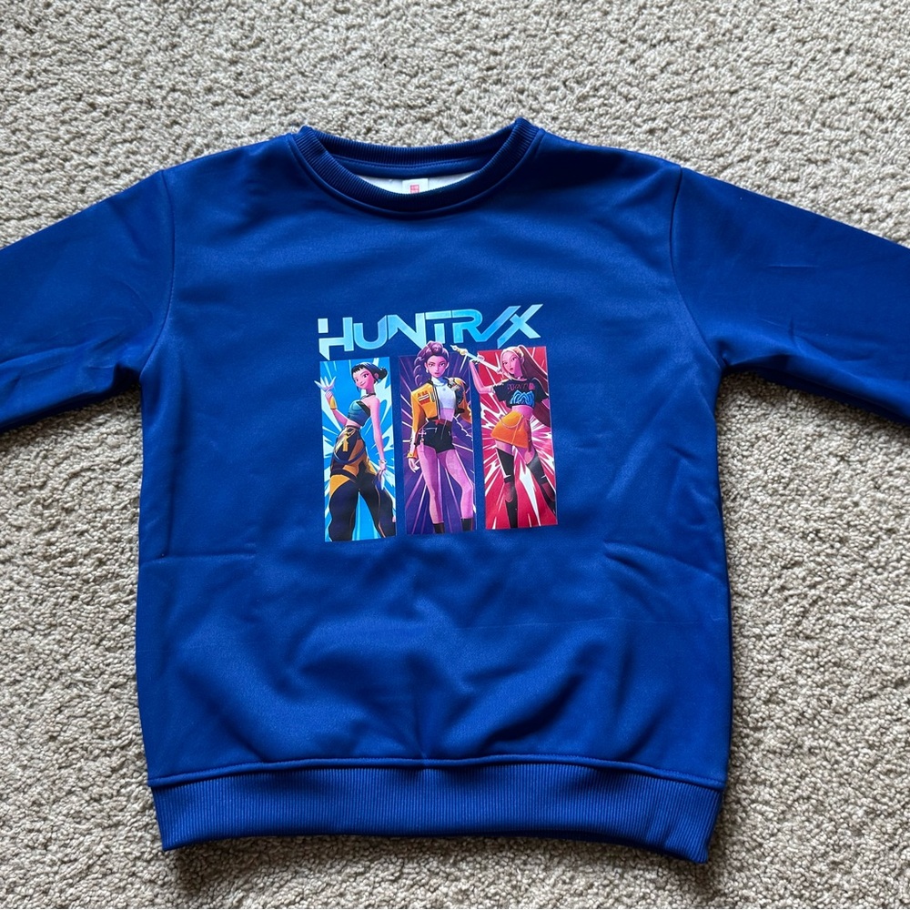 Blue Kids Anime Sweatshirt | K-POP Demon Hunter Style | Size 8